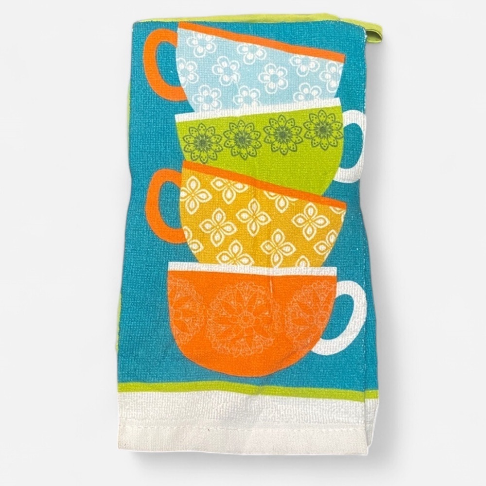 Colorful Teacup Kitchen Oven Mitt Set NWOT - Picture 2 of 2